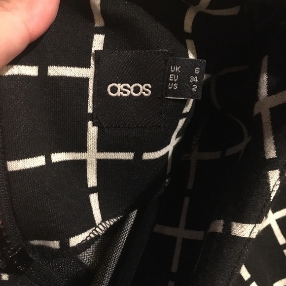 ASOS Women Black And White Pattern Loose Fit Minimalist Dress Size 2 - Picture 4 of 5